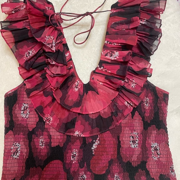 Pink Floral Ruffle Top - Picture 2 of 11